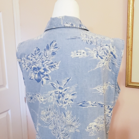 Blue Hawaiian Print Maxi Dress - Picture 7 of 8